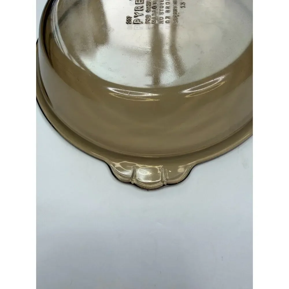 Vtg PYREX (c) 207 Amber Brown Vintage Glass 7